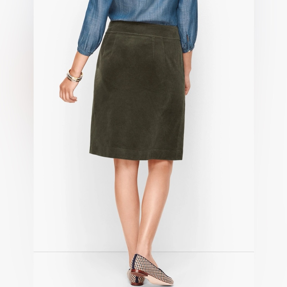 Talbots Olive Corduroy Skirt